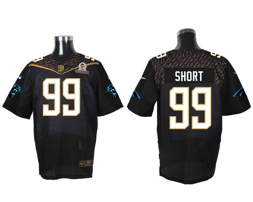Nike Panthers #99 Kawann Short Black 2016 Pro Bowl Men's Stitched NFL Elite Jersey - Click Image to Close